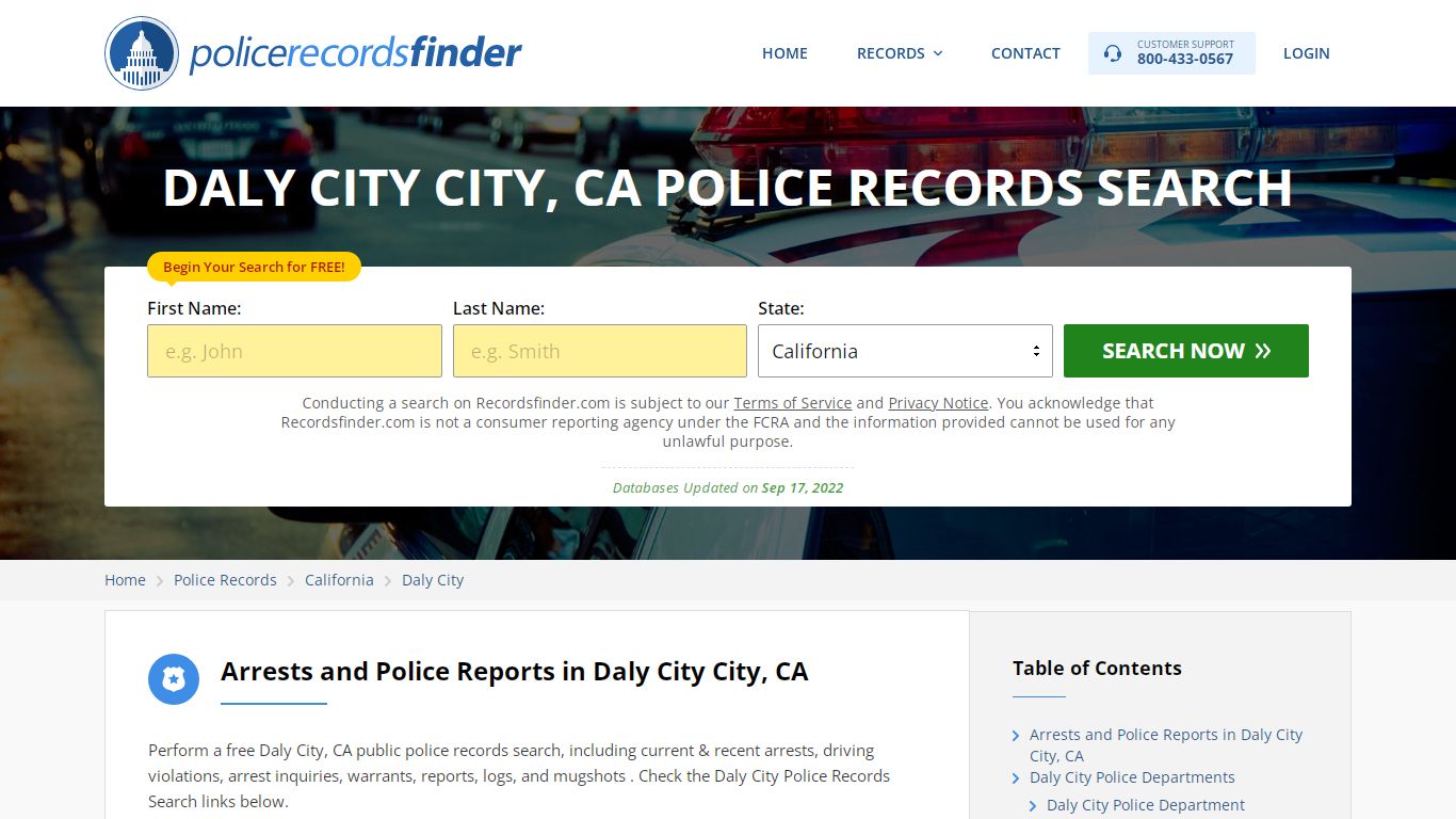 DALY CITY CITY, CA POLICE RECORDS SEARCH - RecordsFinder